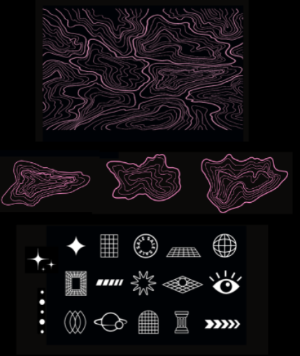 Motifs et éléments graphiques de l’identité AuraVizion